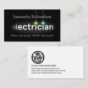 Light Bulbs Electrician Vignette Business Card