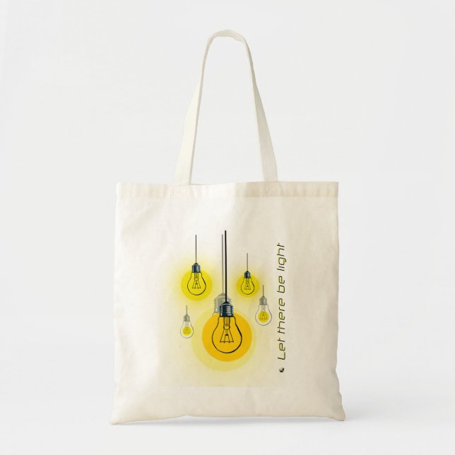 Light bulbs let there be light tote bag (Front)