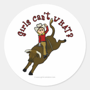 Light Bull Rider Classic Round Sticker