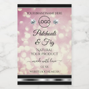 Light Burgundy Glitter Product Label Diamonds Logo