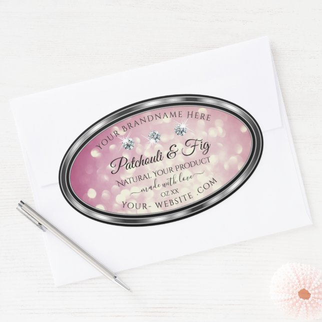 Light Burgundy Glitter Product Labels Diamonds (Envelope)