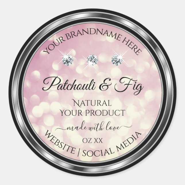 Light Burgundy Glitter Product Labels Diamonds (Front)