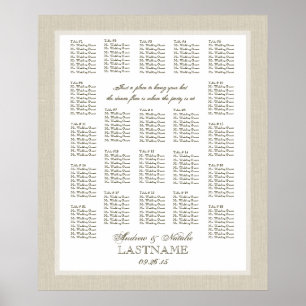Light Burlap Wedding Seating Chart