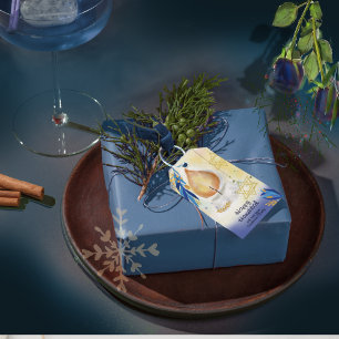 Light Candles Watercolor Hanukkah Gift Tag