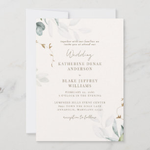 Light Champagne Botanical Wedding III Invitation