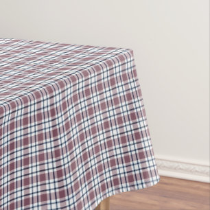 Light chequered retro pattern brown grey white tablecloth