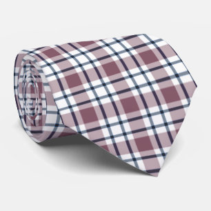 Light chequered retro pattern brown grey white tie