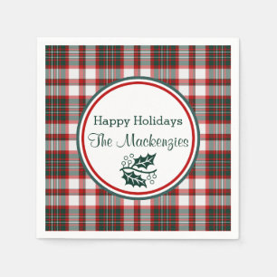 Light Christmas Plaid Pattern Personzlied Napkin