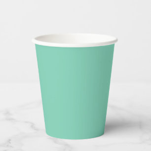Light Coastal Green Solid Colour Paper Cups