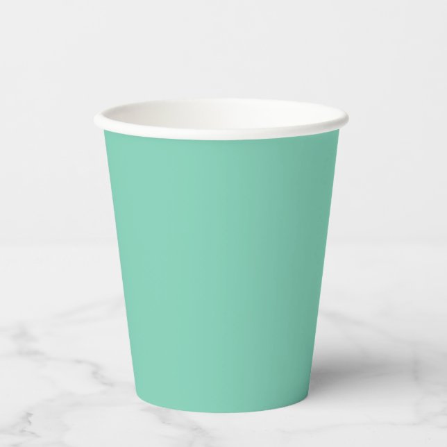 Light Coastal Green Solid Colour Paper Cups (Front)