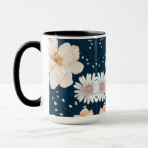 Light Colour Flower With Dark Ocean Background
