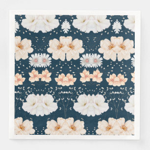 Light Colour Flower With Dark Ocean Background Napkin