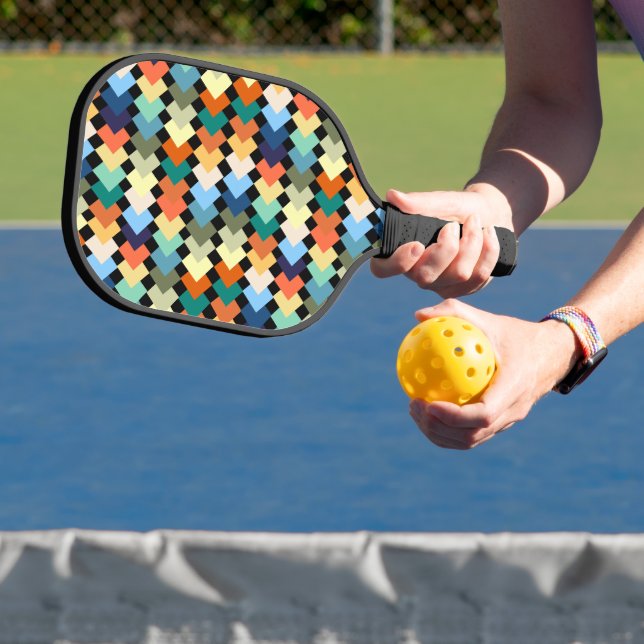 Light Coloured Diamonds Pickleball Paddle (Insitu)