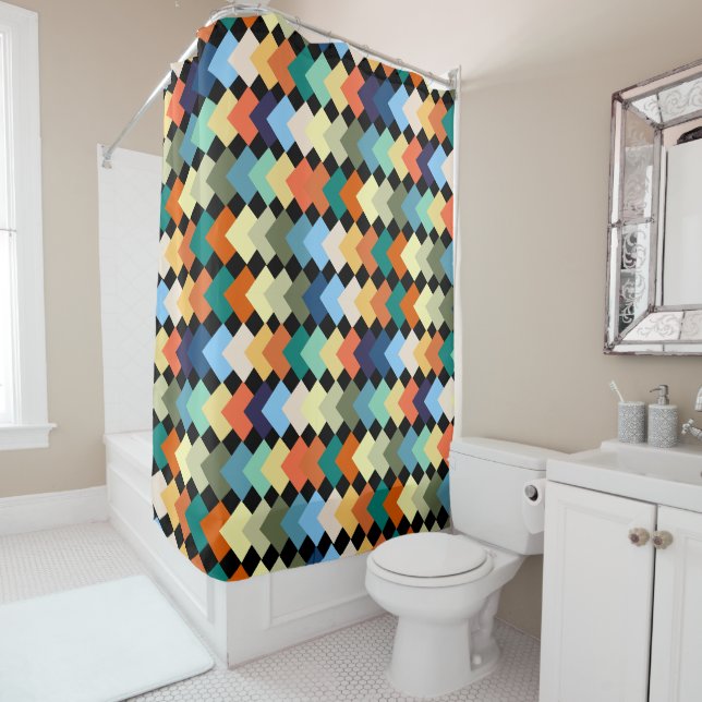 Light Coloured Diamonds  Shower Curtain (In Situ)