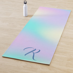 Light colours holographic background yoga mat