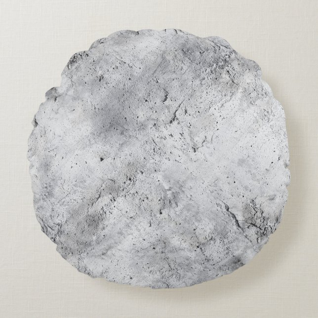 Light Concrete Plaster Texture with Distress Round Cushion (Front)