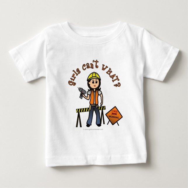 Light Construction Girl Baby T-Shirt (Front)