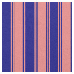 Light Coral and Blue Coloured Lines Fabric
