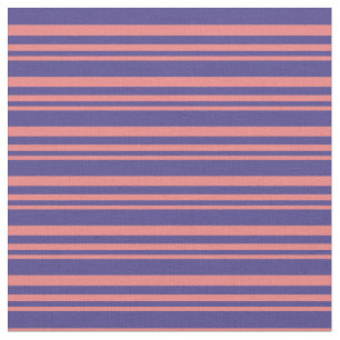 Light Coral and Dark Slate Blue Pattern Fabric