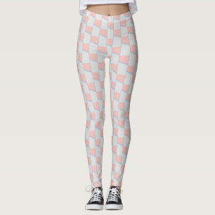 Light Coral and Grey Blue Stripes Leggings