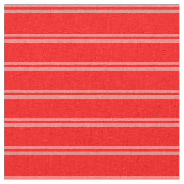 Light Coral and Red Coloured Stripes Fabric (Close Up)