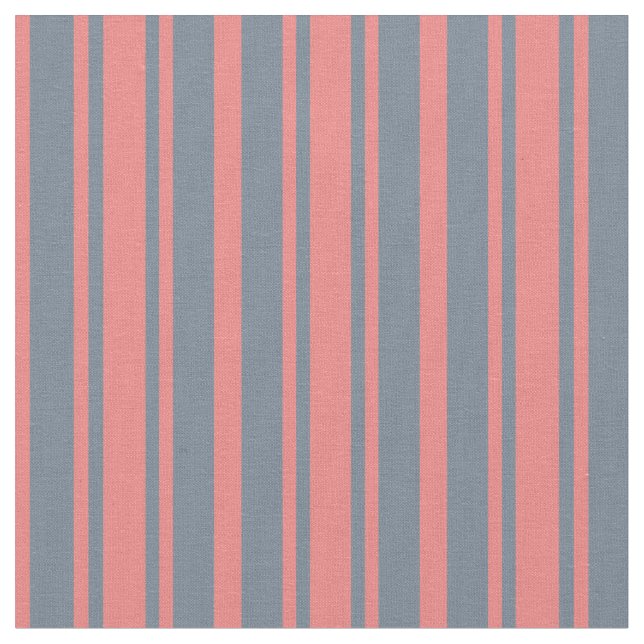 Light Coral and Slate Grey Coloured Lines Fabric (Close Up)
