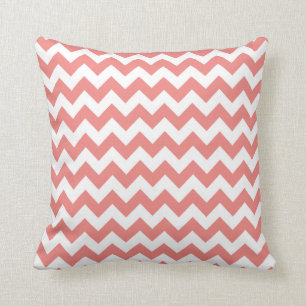 Light Coral Chevron Stripes Cushion