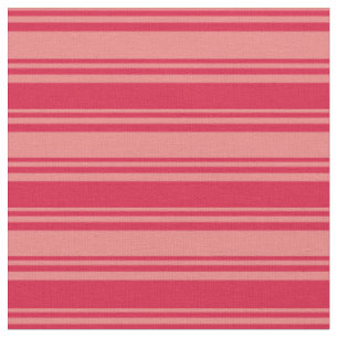Light Coral & Crimson Coloured Lines Fabric
