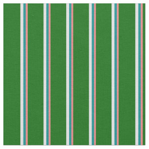 Light Coral, Dark Cyan, Lavender & Dark Green Fabric