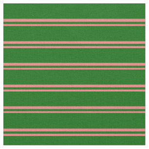 Light Coral & Dark Green Coloured Lines Fabric