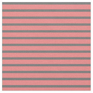 Light Coral & Dim Grey Coloured Lines Fabric