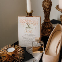 Light Coral Heart Leaf Tree Wedding Invites