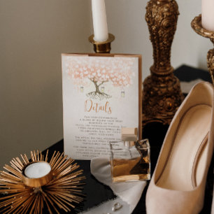 Light Coral Heart Leaf Tree Wedding Invites