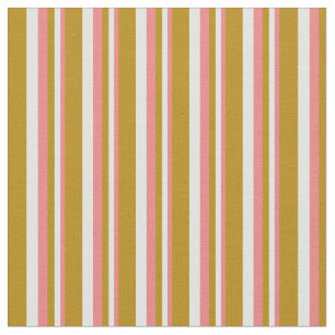 Light Coral, Light Cyan & Dark Goldenrod Coloured Fabric