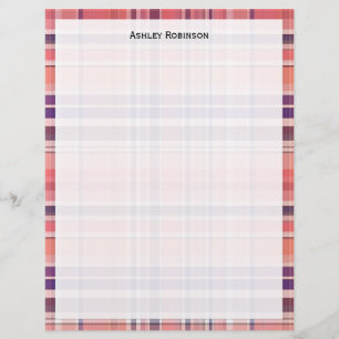 Light Coral, Navy Blue, White Preppy Madras Plaid