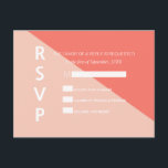 Light Coral Peach Two Tone RSVP Postcards<br><div class="desc">Elegant and simple pantone peach echo and light pastel peach two tone diagonal cut, RSVP Postcards. This classic and sophisticated design is perfect for any stylish and trendy event, including weddings and everyday occasions. Personalise with your own message on the front as well as a customised monogram initial on the...</div>