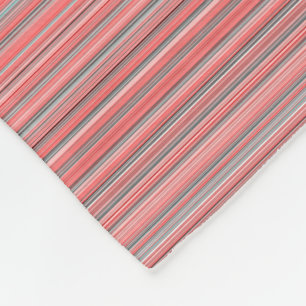 Light Coral Stripes Fleece Blanket