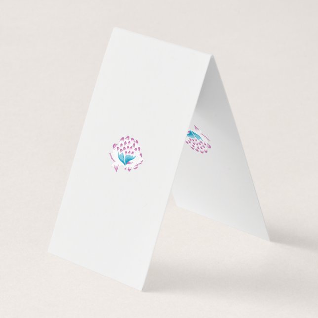 Light Cornflower Blue, Sky Megenta, Girly Business Card (Back)