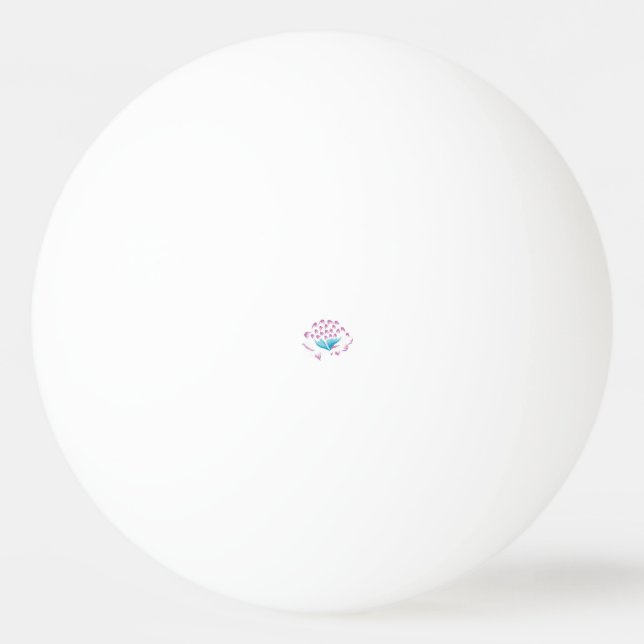 Light Cornflower Blue, Sky Megenta, Girly Ping Pong Ball (Front)