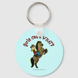 Light Cowgirl on Horse Key Ring