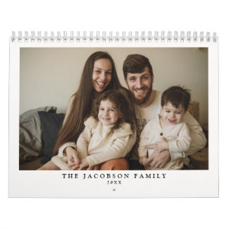 Light Cream Custom Family Photos Calendar