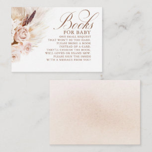 Light Cream Floral Exotic Boho Baby Shower Books Enclosure Card