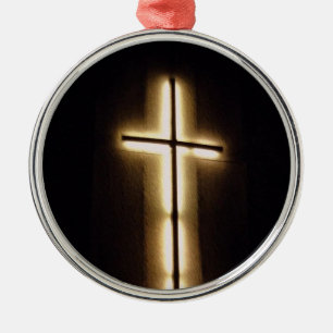 Light Cross Metal Tree Decoration