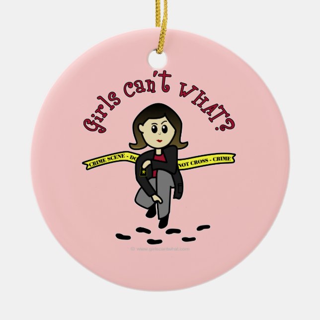 Light CSI Detective Ceramic Tree Decoration (Front)