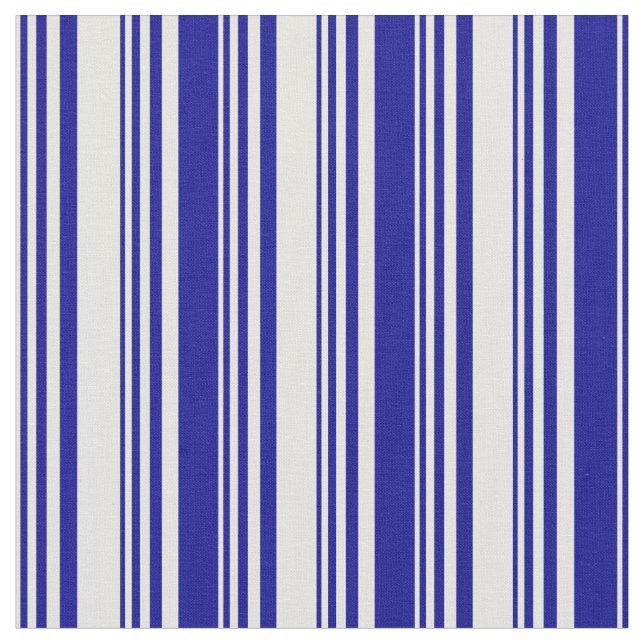 Light Cyan and Dark Blue Coloured Stripes Pattern Fabric (Close Up)
