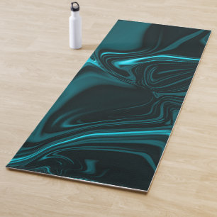 Light cyan and dark curves on dark background. yoga mat