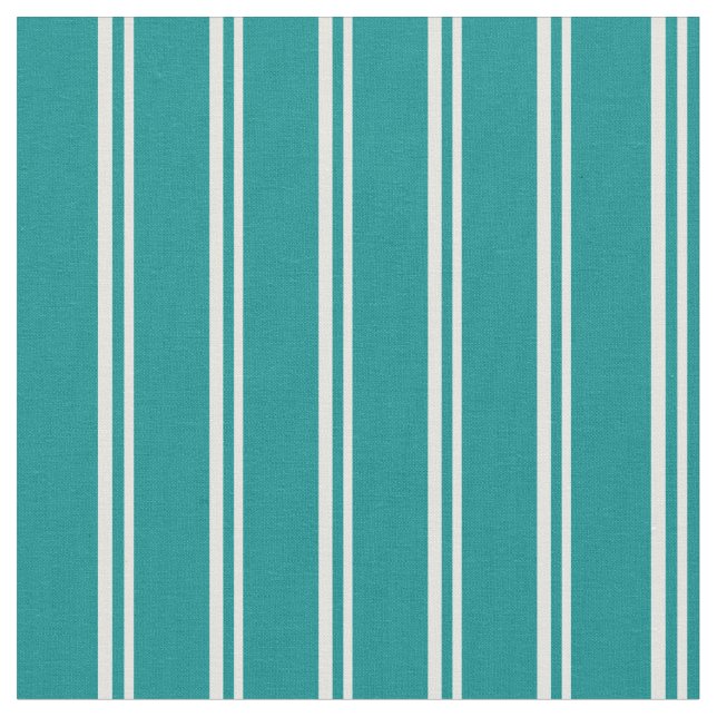 Light Cyan and Dark Cyan Coloured Striped Pattern Fabric (Close Up)