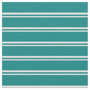 Light Cyan and Teal Coloured Stripes Fabric