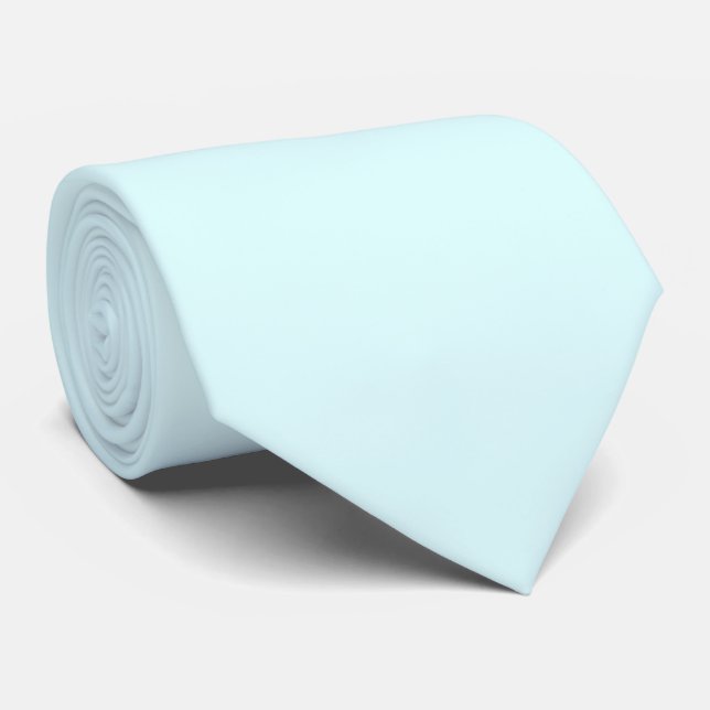 Light Cyan Blue Colour Solid Plain Tie (Rolled)