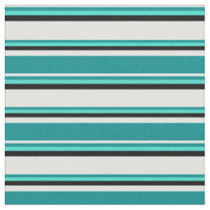 Light Cyan, Dark Cyan, Turquoise & Black Coloured Fabric